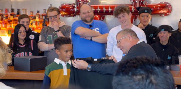 PHOTO: After Drake's staff learned an 8-year-old named Nash had applied for a job at their restaurant, they invited him to their new location in Lexington, Kentucky and presented him with his own Drake's uniform shirt. (Drake's)