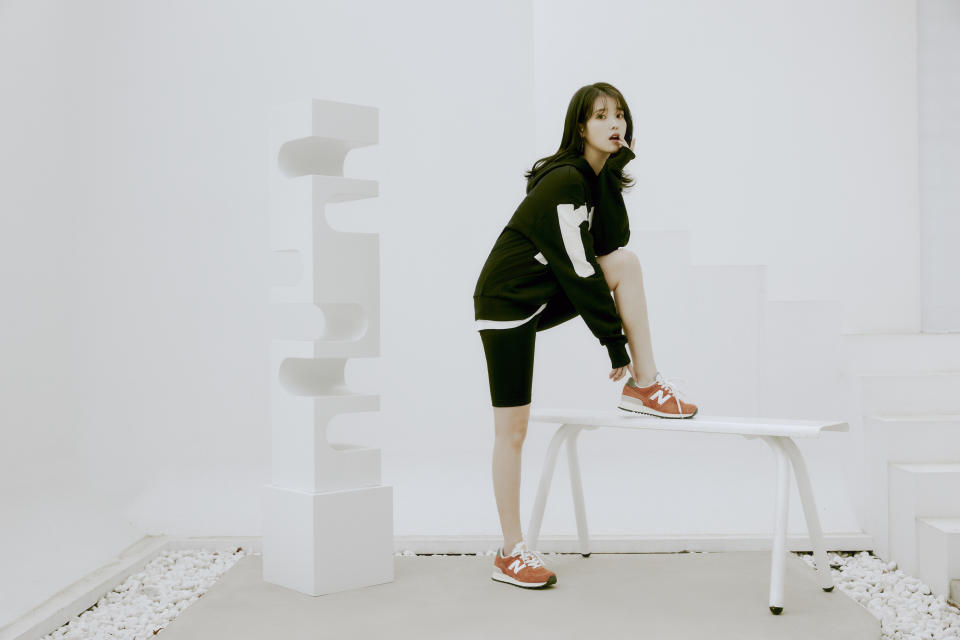 New Balance ambassador Korean pop star IU rocks the brand's apparel and shoes. PHOTO: New Balance