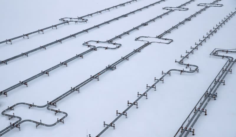 FILE PHOTO: A view shows Gazprom's gas processing facility at Bovanenkovo gas field