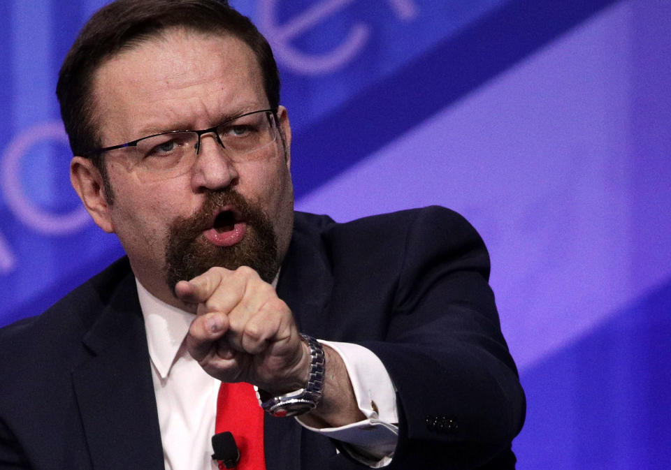 Sebastian Gorka participates in a discussion during the Conservative Political Action Conference on Feb.&nbsp;24. (Photo: Alex Wong via Getty Images)