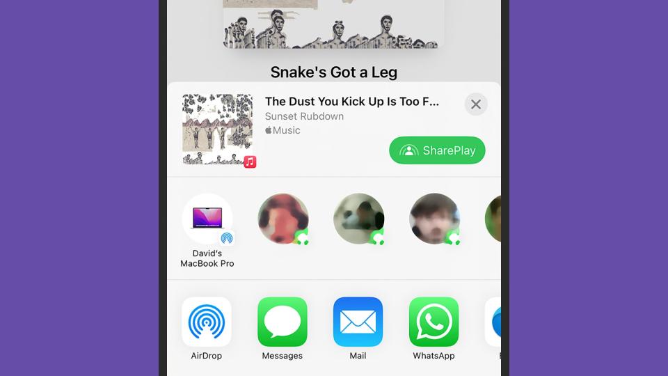 Apple Music is one of the apps where SharePlay is enabled. <em>Credit: David Nield</em>