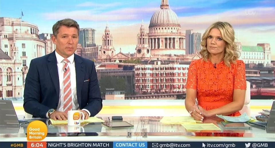 Ben Shephard and Charlotte Hawkins send their love to Kate Garraway, who took time off,  following her husband’s hospitalisation in July (ITV)