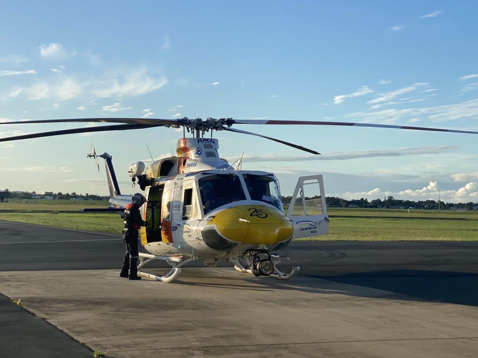 RACQ CQ rescue helicopter like the one responding to the Bogie shooting.