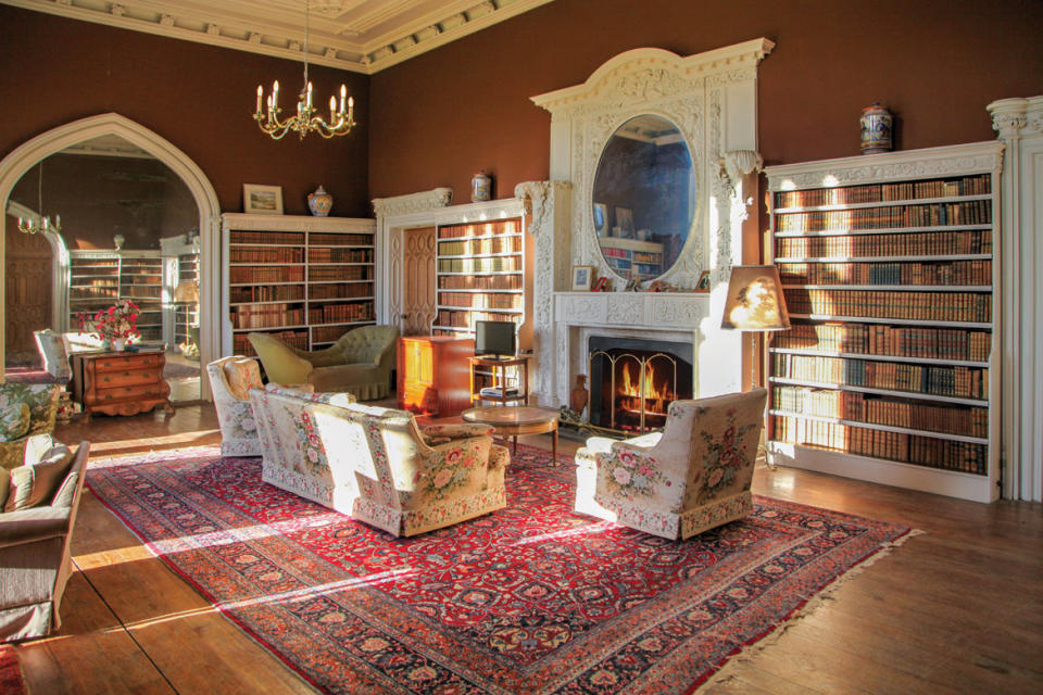 <p>There are seven reception rooms, including this impressive library. (LeadingEstates.com) </p>