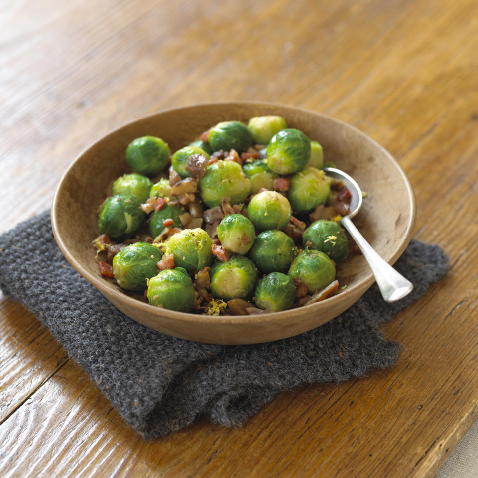 Brussels Sprouts with Chestnuts, Pancetta and Parsley