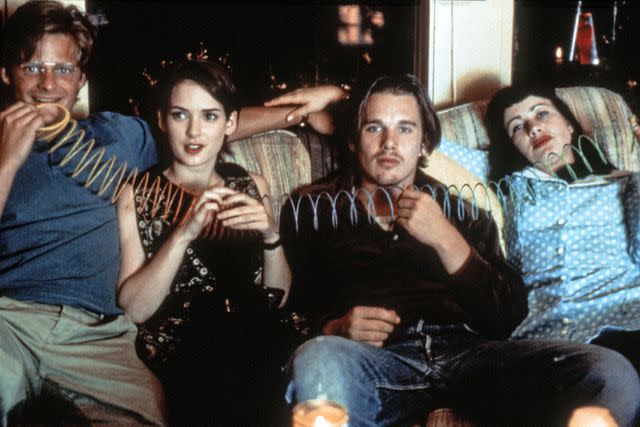 <p>Universal/courtesy Everett Collection</p> Steve Zahn, Winona Ryder, Ethan Hawke, and Janeane Garofalo in 'Reality Bites'