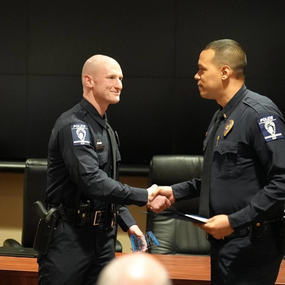 On Monday, April 15, North Tryon Division Officer Joshua Eyer was awarded Officer of the Month for his outstanding proactive policing efforts patrolling the areas of Sugar Creek, North Tryon Street & the I-85 corridor.