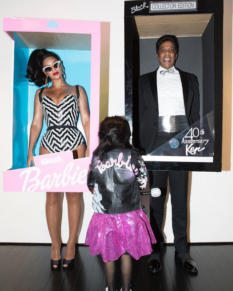 <p>Bey and Jay are so creative at finding Halloween costumes. One year they went as Barbie and Ken — the box and everything — with daughter Blue Ivy as their mascot. (Photo: Instagram/Beyonce) </p>