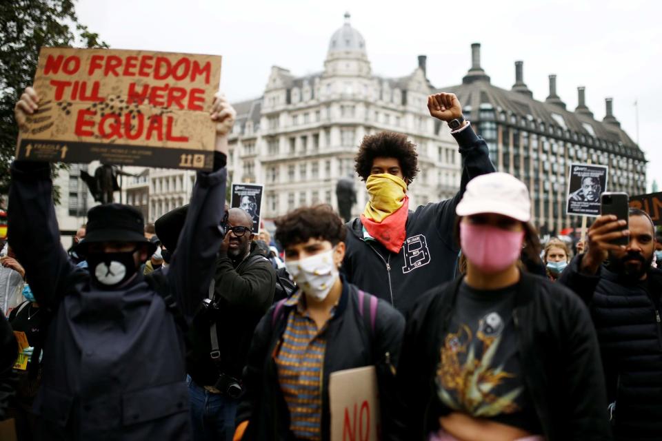 Hundreds are flocking to Parliament Square in London this weekend (REUTERS)