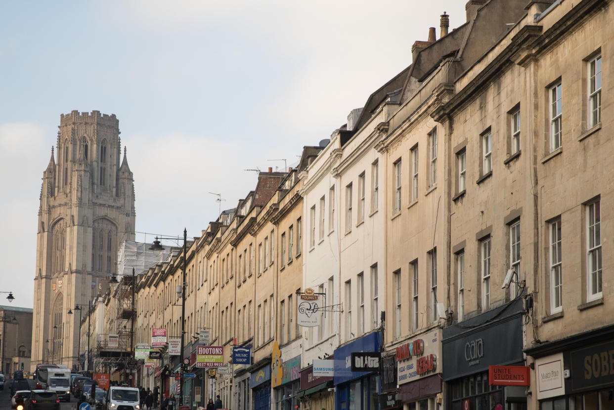 BRISTOL, ENGLAND - JANUARY 26:  A general view of Park Street is seen on January 26, 2017 in Bristol, England. The Bristol Pound is money that can only be used in local, independent businesses which aims to keep money in the city. Figures released for 2016 show that Bristol had the UK's fastest-growing economy outside of London and its house prices are the fastest-growing in the country. According to the Hometrack UK Cities House Price Index, property rose by 9.6 per cent in Bristol in 2016.  (Photo by Matt Cardy/Getty Images)