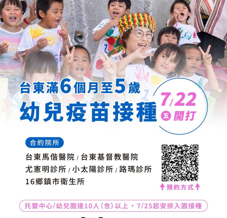 六個月至五歲幼兒莫德納疫苗將開打，縣府呼籲符合資格幼兒請家長陪同前往接種。（記者鄭錦晴翻攝）