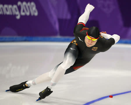 Speed Skating - Pyeongchang 2018 Winter Olympics - Men's 500m Competition Finals - Gangneung Oval - Gangneung, South Korea - February 19, 2018. Nico Ihle of Germany in action. REUTERS/Phil Noble