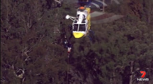 Emergency crews were alerted to the fall at about 10.15am on Sunday. Source: 7News