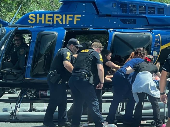 Action News Jax received photos of K-9 Huk being airlifted near an officer-involved shooting.