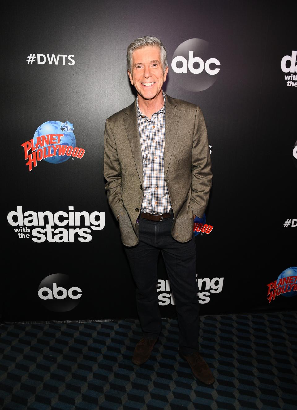 "Dancing with the Stars" host Tom Bergeron arrives at the 2019 cast reveal at Planet Hollywood Times Square on Aug. 21, 2019, in New York City.