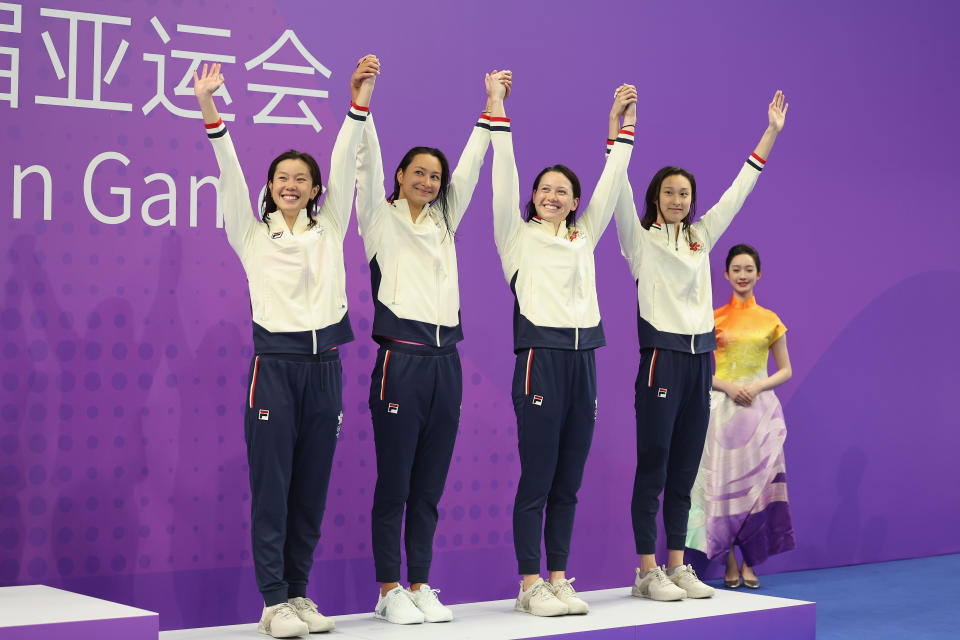 港隊於去年杭州亞運會女子4X100米游泳項目奪銅。（圖： Getty Images）