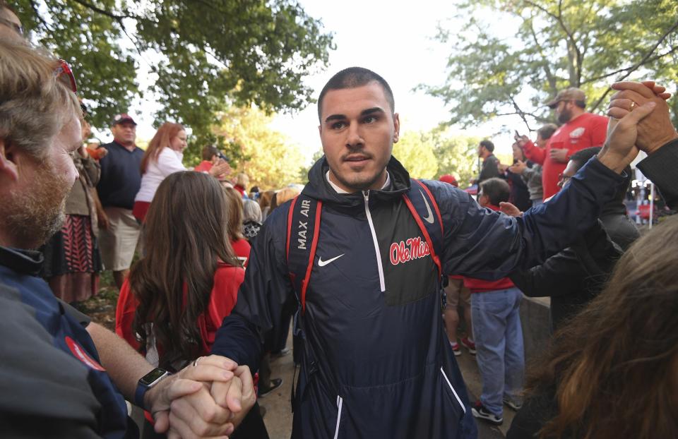 Ole Miss QB Chad Kelly was invited to the NFL scouting combine — and then uninvited. (AP)