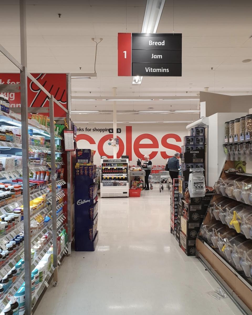 Coles and Woolworths stores have been left bare by panic buyers. Source: Google Maps/Matrix