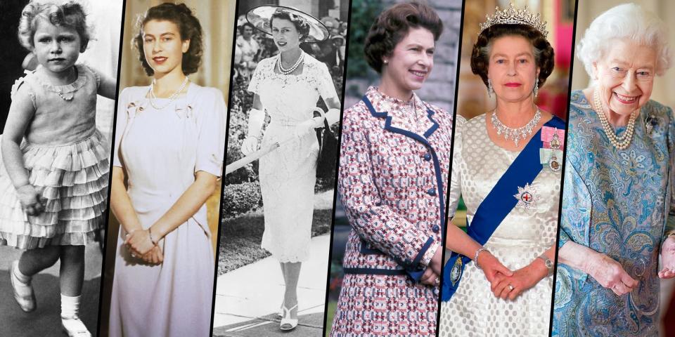 <p>Queen Elizabeth II, Britain's longest-reigning monarch, has died at 96 years old. After helming a 70-year reign, her passing marks the end of an era, having ruled through JFK's assassination, the moon landing, Nelson Mandela's presidency, decolonization, the birth of the Internet, Brexit, and the tenures of <a href="https://www.washingtonpost.com/world/interactive/2022/queen-prime-ministers/" rel="nofollow noopener" target="_blank" data-ylk="slk:15 prime ministers" class="link ">15 prime ministers</a>. She ascended the throne in 1952 at just 25 years old and held her position until her death seven decades later. Only <a href="https://www.npr.org/2022/06/13/1104560863/queen-elizabeth-ii-is-the-second-longest-reigning-monarch-in-history#:~:text=The%20head%20of%20the%20British,70%20years%20and%20127%20days" rel="nofollow noopener" target="_blank" data-ylk="slk:one other monarch" class="link ">one other monarch</a> in history has sat on the throne longer than she has. </p><p>As one of the most visible public figures in the world, the Queen knew the importance of presentation. She opted for classic skirt suits and coat dresses for her royal duties, brilliant gowns for galas, and lavish regalia for speeches in Parliament. When spotted at home or outdoors, she'd often be dressed in earthy tones and headscarf tied under her chin. Whether on international tours or on the grounds of Balmoral, she knew how to dress for the occasion and did it appropriately. </p><p>It's no question that the Queen's fashion choices were more classic and reserved than the trendy wardrobes of the royal style icons we idolize today, such as Princess Diana, Kate, the Duchess of Cambridge, and Meghan, the Duchess of Sussex. (No leg slits or biker shorts here!) But her clothing embodied the role of sovereign: traditional, unwavering, and perhaps a little old fashioned. </p><p>Here, we look back her best fashion moments through the years.</p>