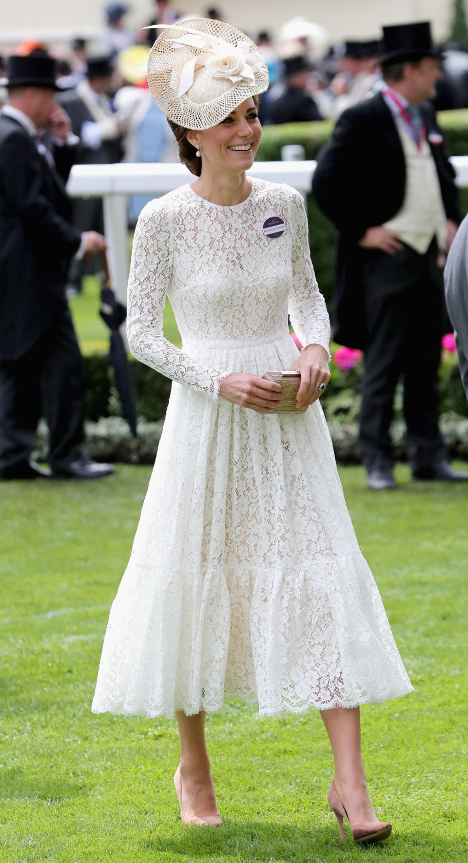 The Duchess of Cambridge is the perfect person to look to when dressing for a, well, dressy event like a wedding. And this Ascot look ticks all the boxes. OK, so it’s white (and we all know that’s a no-no unless you’re the bride) but recreate this look in a different hue and you’ve got yourself one winning ensemble. 