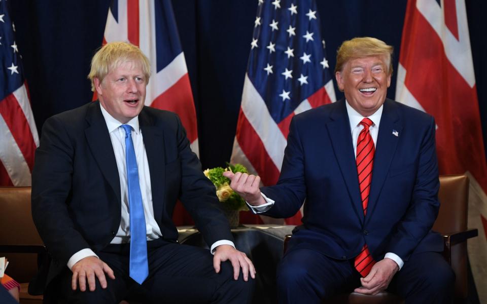 President Donald Trump and British Prime Minister Boris Johnson - SAUL LOEB / AFP