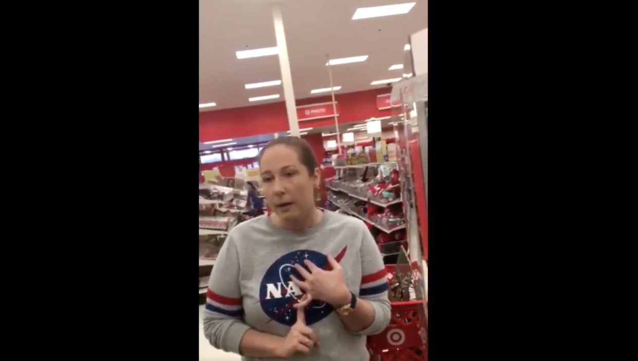 A Target customer called “Target Teresa” and “Target Tammy” was filmed harassing a group of black women in Nashville, Tenn. (Image: Facebook/Lena Jones)