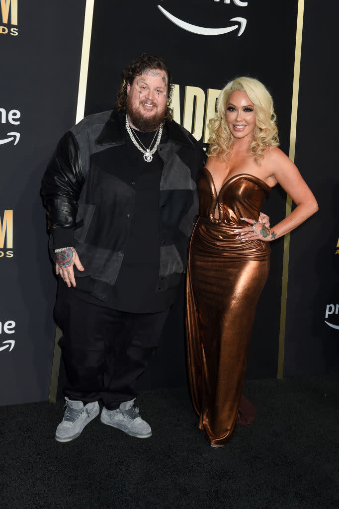 Jelly Roll and Bunnie Xo at the 58th Academy of Country Music Awards from Ford Center at The Star on May 11, 2023 in Frisco, Texas. (Photo by Gilbert Flores/Penske Media via Getty Images)