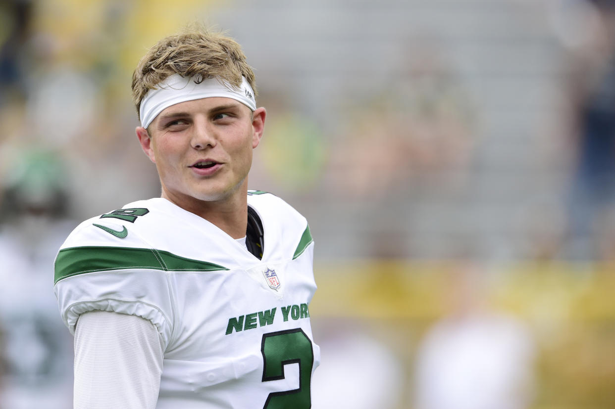 Jets rookie quarterback Zach Wilson had another solid outing against the Packers. (Photo by Patrick McDermott/Getty Images)