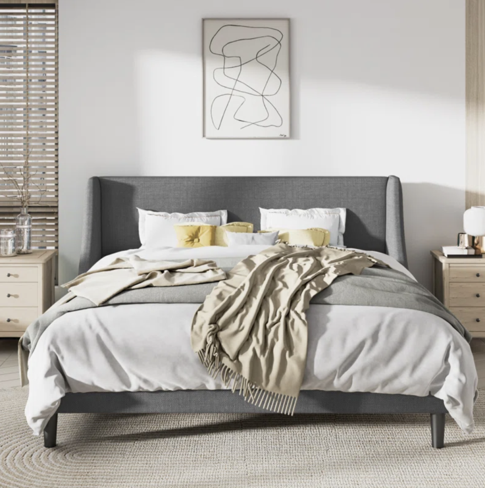 Mercury Row Bowdoin Low Profile Platform Bed (Photo via Wayfair)