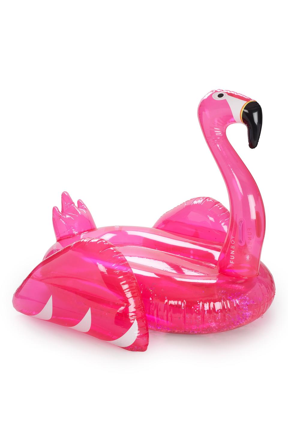 11) Glitter Flamingo Pool Float