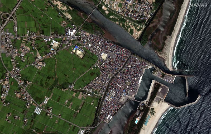 An August 23, 2010 satellite view of Sendai, Japan before tsunami