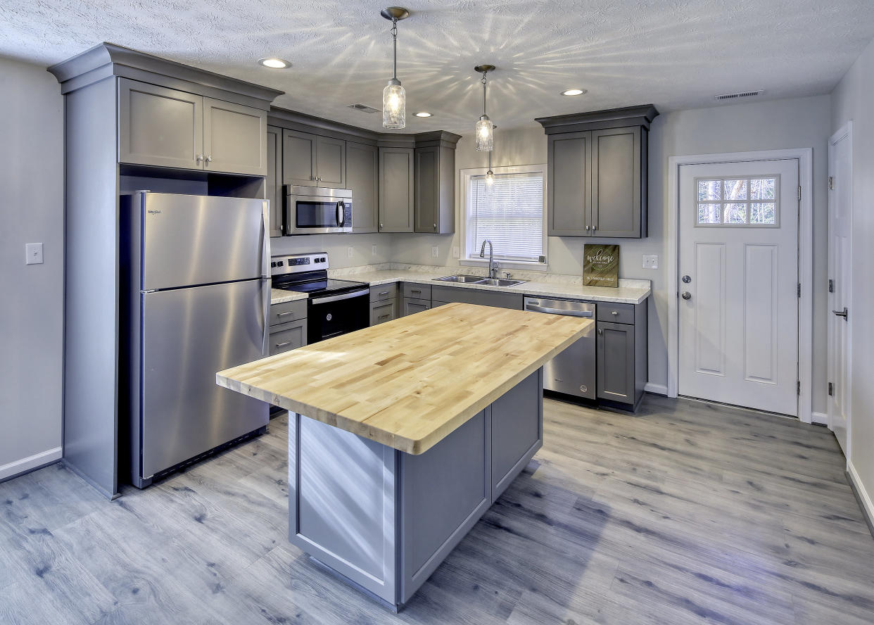 The impressive kitchen in the 3D printed house. (SWNS)