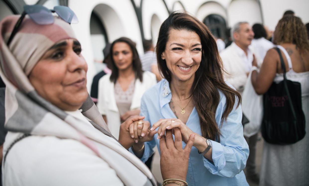 <span>Sabrina Agresti-Roubache, the French secretary of state tasked with citizenship, told voters at an Armenian church in Marseille that concerns about the election had left her mother ‘in tears’ daily.</span><span>Photograph: Anthony Micallef/The Guardian</span>