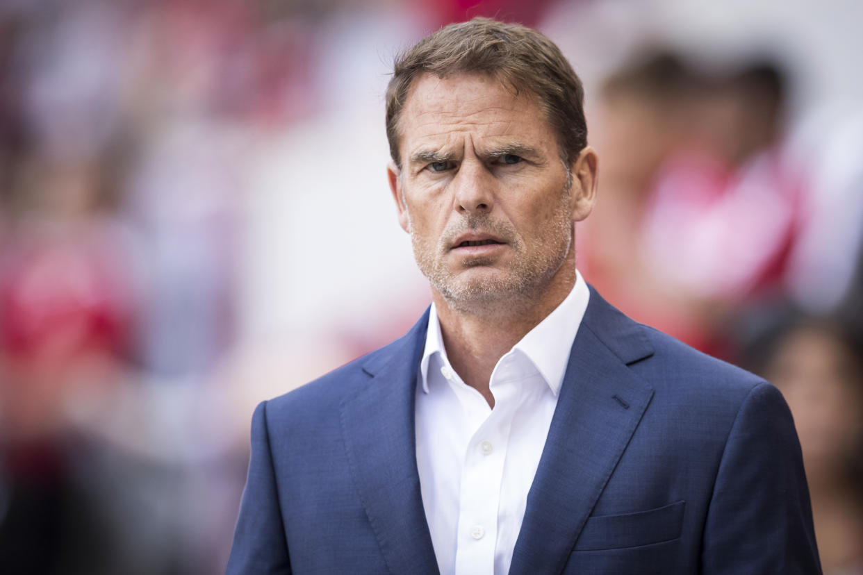 HARRISON, NJ - MAY 19: Head Coach Frank de Boer of Atlanta United at the start of the MLS match between Atlanta United FC and New York Red Bulls at Red Bull Arena on May 19 2019 in Harrison, NJ, USA. The New York Red Bulls won the match with a score of 1 to 0.  (Photo by Ira L. Black/Corbis via Getty Images)