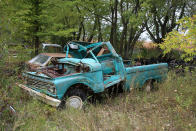 <p>Let's hope that whatever traumatic event led to this truck's cab looking like it does, occurred while it was at Ron's Auto Salvage, rather than out on the road. It’s a 1964 Ford F100 Styleside, one of <strong>152,272</strong> built that year. As of 2023 the F-Series has been the US’s best-selling vehicle for 42 consecutive years.</p>