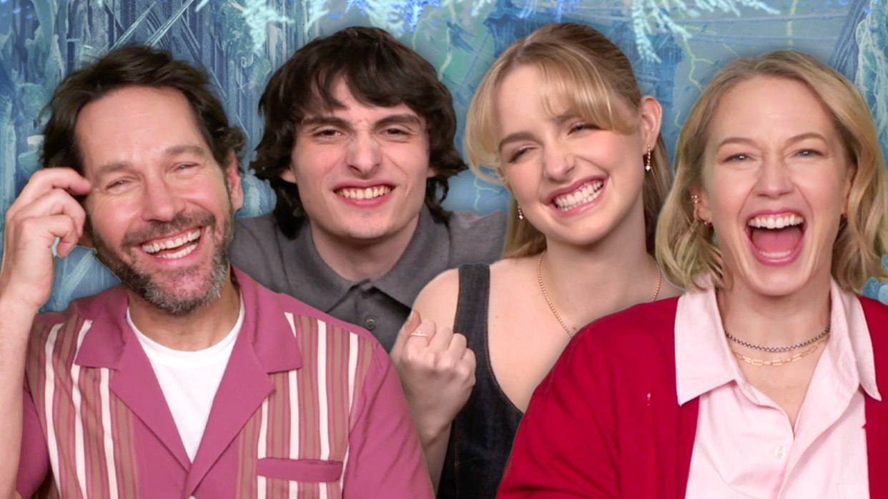  Paul Rudd, Finn Wolfhard, Mckenna Grace and Carrie Coon discuss "Ghostbusters: Frozen Empire.". 