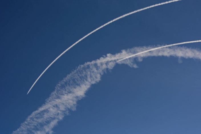 Fight of planes in the sky over the Kiev region, as a result a plane of the Russian army was hit.