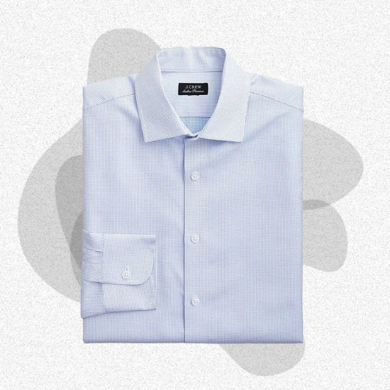 <p>Courtesy of J.Crew</p><p>J.Crew’s Ludlow suiting collection is always a hit. This dress shirt is crafted from a 100% cotton fabric with a super-soft hand feel and a featherlight drape on the torso. The French placket (a button placket style that doesn’t “fold back,” unlike the standard front placket) and spread collar add an extra dash of dapper.</p><p><strong>Colorways:</strong> 1</p><p><strong>Fabrics:</strong> 100% cotton</p><p><strong>Sizes:</strong> 14.5/32-17.5/36</p><div><table><thead><tr><th>Pros</th><th>Cons</th></tr></thead><tbody><tr><td><p>A great foundation for a J.Crew suit</p></td><td><p>French placket is slightly harder to iron</p></td></tr><tr><td><p>Stylish details</p></td><td></td></tr></tbody></table></div><p>[$128; <a href="https://go.skimresources.com?id=106246X1712071&xs=1&xcust=mj-mensdressshirts-cleblanc-091123-update&url=https%3A%2F%2Fwww.jcrew.com%2Fpdp%2Fmens%2Fcategories%2Fclothing%2Fdress-shirts%2Fludlow-premium-dress-shirts%2Fslim-fit-ludlow-premium-fine-cotton-dress-shirt-in-dobby%2FAI874" rel="noopener" target="_blank" data-ylk="slk:jcrew.com;elm:context_link;itc:0;sec:content-canvas" class="link ">jcrew.com</a>]</p>