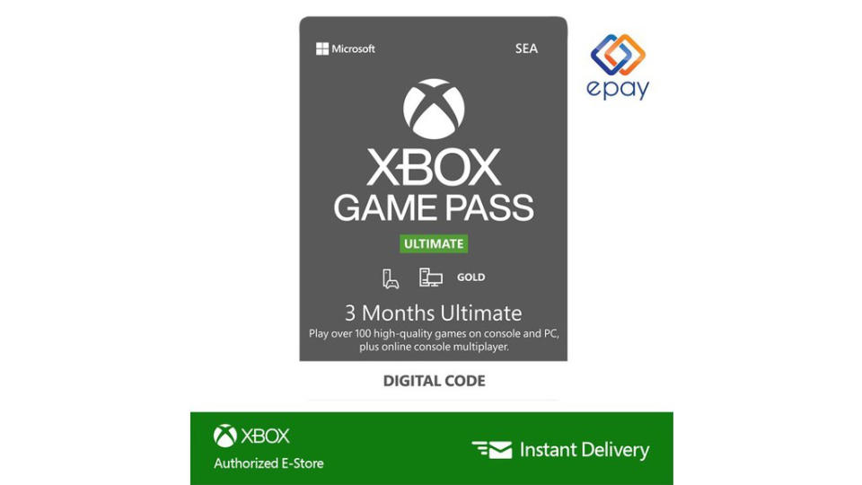 Xbox Game Pass Ultimate : 3 Months Subscription - Instant Delivery. (Photo: Shopee SG)