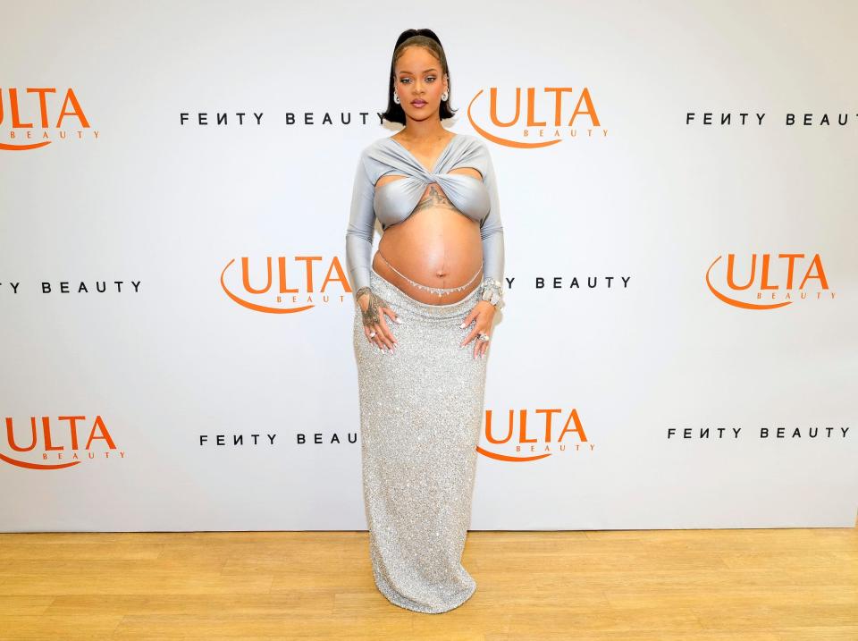 Rihanna attends a Fenty event in Los Angeles, California, on March 12, 2022.