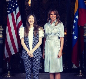 Melania Trump gets mixed reactions to meeting with the wife of Venezuela’s opposition leader. (Photo: Instagram)