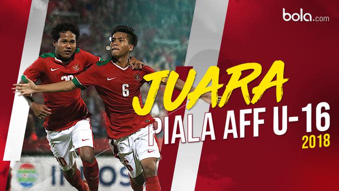 Timnas Indonesia juara Piala AFF U-16 2018. (Dok Bola.com)
