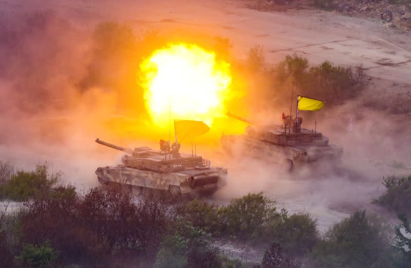 South Korea-U.S. joint military drills at Seungjin Fire Training Field in Pocheon