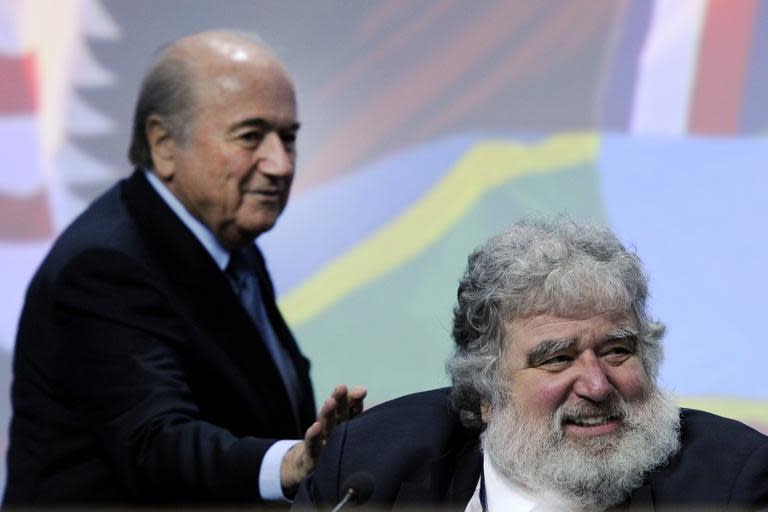 FIFA President Sepp Blatter (L) and Chuck Blazer are pictured at a FIFA congress on June 1, 2011