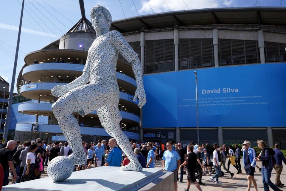 City already have statues in place honouring Aguero’s team-mates David Silva (pictured) and Vincent Kompany (Nick Potts/PA) (PA Archive)