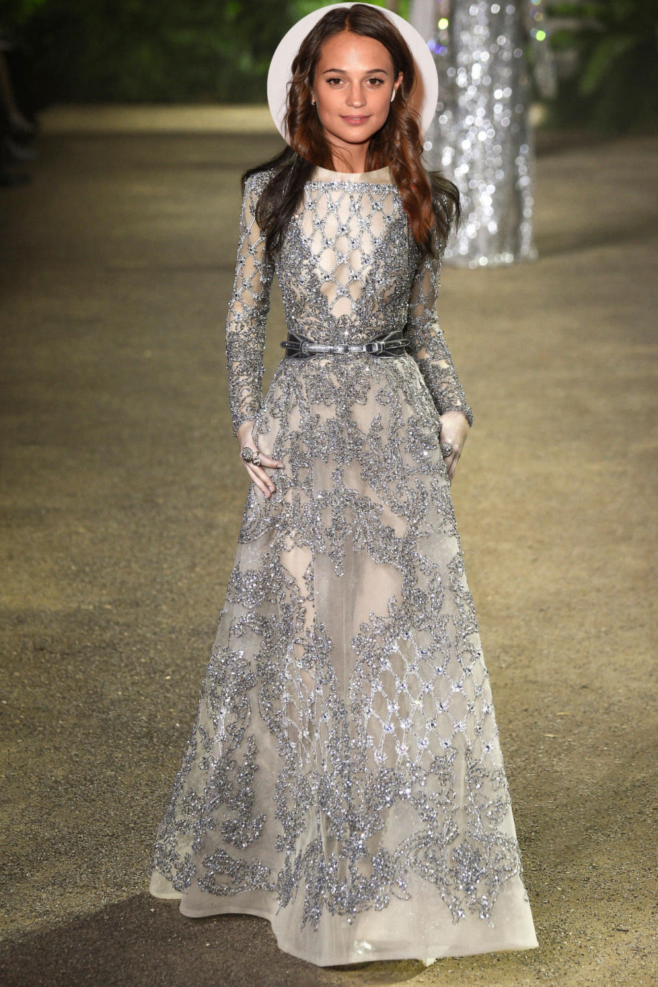 <p>Chances are that the Swedish actress will hit the red carpet in Louis Vuitton — but if it were up to us, she’d wear this glittery gown by Elie Saab Couture.</p>