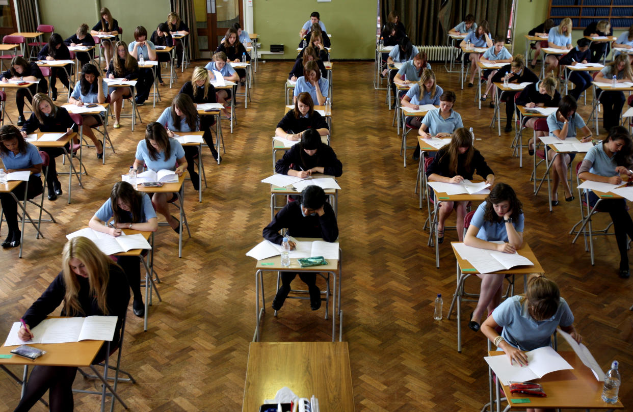 Pupils sitting a GCSE English exam at Colchester County High School for Girls, Colchester, Essex.   (Photo by Chris Radburn - PA Images/PA Images via Getty Images)