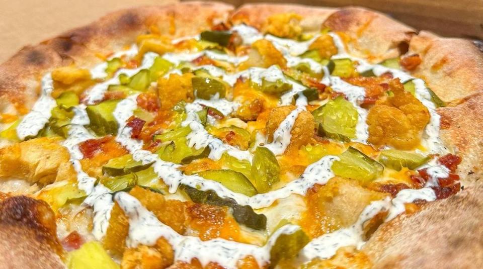 King of Fire’s Hardy Pickle Pizza.