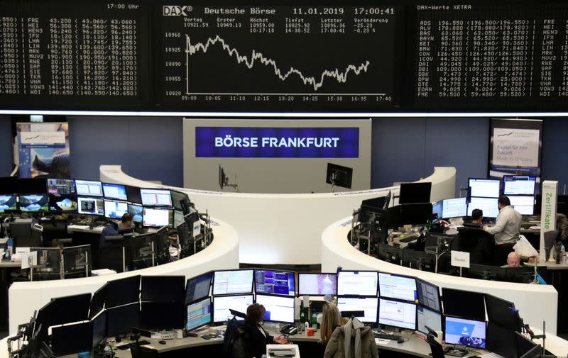 FILE PHOTO: The German DAX share price index graph at the stock exchange in Frankfurt