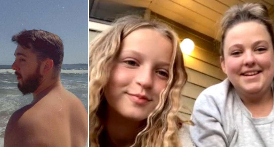 Kevin Cozzi (left) rescued Samantha Whiting and her daughter, Hayley (right) from drowning at a beach. 